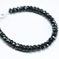 Black Spinel Rondelle 8mm Faceted beads adjustable stacking bracelet | STK-1258