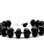 Black Spinel Rondelle 10mm Smooth beads adjustable stacking bracelet | STK-1308