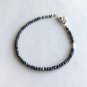 Black Spinel Rondelle 2mm Faceted beads adjustable stacking bracelet | STK-1332