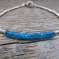 Blue Apatite Rondelle 4mm Faceted beads adjustable stacking bracelet | STK-1522