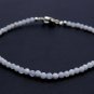 Blue Chalcedony Round 3mm Faceted beads adjustable stacking bracelet | STK-1549