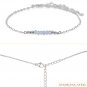 Blue Lace Agate Round 3mm Faceted beads adjustable stacking bracelet | STK-1622
