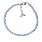 Blue Lace Agate Round 3mm Faceted beads adjustable stacking bracelet | STK-1623