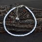 Blue Lace Agate Round 3mm Faceted beads adjustable stacking bracelet | STK-1623
