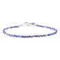 Blue Quartz Round 2-2.5mm Faceted beads adjustable stacking bracelet | STK-1637