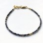 Blue Sapphire Round 2.5mm Faceted beads adjustable stacking bracelet | STK-1648