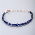 Blue Sapphire Rondelle 3mm Smooth beads adjustable stacking bracelet | STK-1706