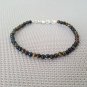 Blue Tiger'S Eye Round 4mm Smooth beads adjustable stacking bracelet | STK-1737