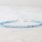 Blue Topaz Rondelle 2.5mm Faceted beads adjustable stacking bracelet | STK-1751