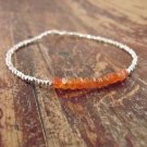 Carnelian Rondelle 4-4.5mm Smooth beads adjustable stacking bracelet | STK-1839