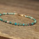 Chrysocolla Round 3.5-4mm Faceted beads adjustable stacking bracelet | STK-2022