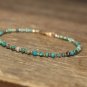Chrysocolla Round 3.5-4mm Faceted beads adjustable stacking bracelet | STK-2022