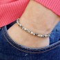 Dalmatian Jasper Round 4mm Smooth beads adjustable stacking bracelet | STK-2368