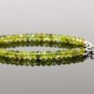 Green Garnet Rondelle 4mm Faceted beads adjustable stacking bracelet | STK-3314