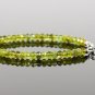 Green Garnet Rondelle 4mm Faceted beads adjustable stacking bracelet | STK-3314