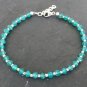 Green Onyx Rondelle 3.5mm Faceted beads adjustable stacking bracelet | STK-3378