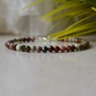 Imperial Jasper Round 4mm Faceted beads adjustable stacking bracelet | STK-3643
