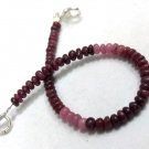 Indian Ruby Rondelle 3-4mm Smooth beads adjustable stacking bracelet | STK-3663