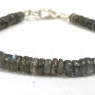 Labradorite Rondelle 4-5mm Smooth beads adjustable stacking bracelet | STK-3838