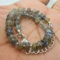 Labradorite Rondelle 6-8mm Smooth beads adjustable stacking bracelet | STK-4009