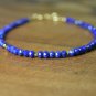 Lapis Lazuli Rondelle 4mm Faceted beads adjustable stacking bracelet | STK-4180