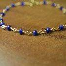 Lapis Lazuli Rondelle 4mm Faceted beads adjustable stacking bracelet | STK-4182