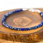 Lapis Lazuli Rondelle 4mm Faceted beads adjustable stacking bracelet | STK-4221