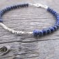 Lapis Lazuli Rondelle 4mm Faceted beads adjustable stacking bracelet | STK-4225