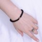 Matte Black Onyx Round 8mm Smooth beads adjustable stacking bracelet | STK-4553