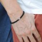 Matte Black Onyx Round 8mm Smooth beads adjustable stacking bracelet | STK-4554