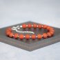 Matte Red Jasper Round 6mm Smooth beads adjustable stacking bracelet | STK-4563