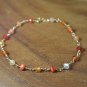 Multi Carnelian Round 3-3.5mm Mix beads adjustable stacking bracelet | STK-4709