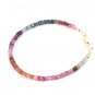 Multi Spinel Rondelle 4mm Faceted beads adjustable stacking bracelet | STK-4855