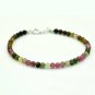 Multi Tourmaline Round 4mm Smooth beads adjustable stacking bracelet | STK-4892