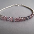 Mystic Topaz Rondelle 4mm Faceted beads adjustable stacking bracelet | STK-4958