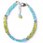 Peridot & Apatite Cube 4mm Smooth beads adjustable stacking bracelet | STK-5051