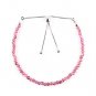Pink Tourmaline Round 3mm Faceted beads adjustable stacking bracelet | STK-5134
