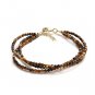 Tiger'S Eye Round 2-2.5mm Faceted beads adjustable stacking bracelet | STK-5536