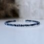 African Sapphire Round 3mm Faceted beads adjustable stacking bracelet | STK-0031