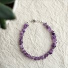 Amethyst Nugget Chips 3-5mm Smooth beads adjustable stacking bracelet | STK-0249