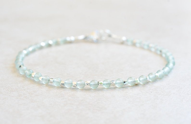 Aventurine Quartz Round 2mm Smooth beads adjustable stacking bracelet | STK-0994