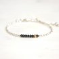Black Diamond Rondelle 3mm Faceted beads adjustable stacking bracelet | STK-1032