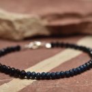 Black Matte Onyx Round 4mm Faceted beads adjustable stacking bracelet | STK-1078