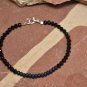 Black Matte Onyx Round 4mm Faceted beads adjustable stacking bracelet | STK-1078