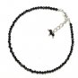 Black Spinel Round 2-2.5mm Faceted beads adjustable stacking bracelet | STK-1219