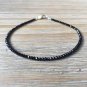 Black Spinel Round 2-2.5mm Faceted beads adjustable stacking bracelet | STK-1239
