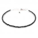 Black Spinel Round 2-2.5mm Faceted beads adjustable stacking bracelet | STK-1293