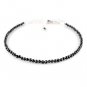 Black Spinel Round 2-2.5mm Faceted beads adjustable stacking bracelet | STK-1293