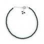Black Spinel Round 2-2.5mm Faceted beads adjustable stacking bracelet | STK-1299
