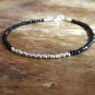 Black Spinel Round 2.5-3mm Faceted beads adjustable stacking bracelet | STK-1313